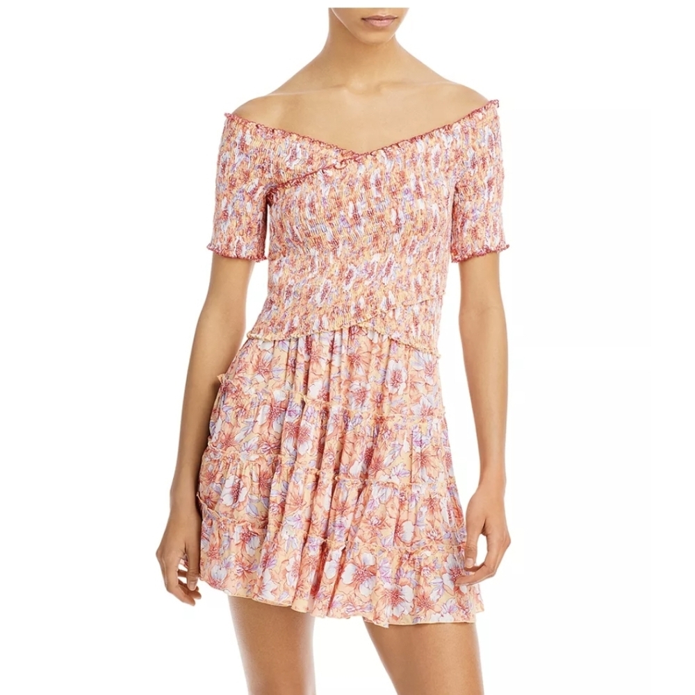 Poupette St. Barth Soledad Mini Dress Smocked Size M - Picture 10 of 11